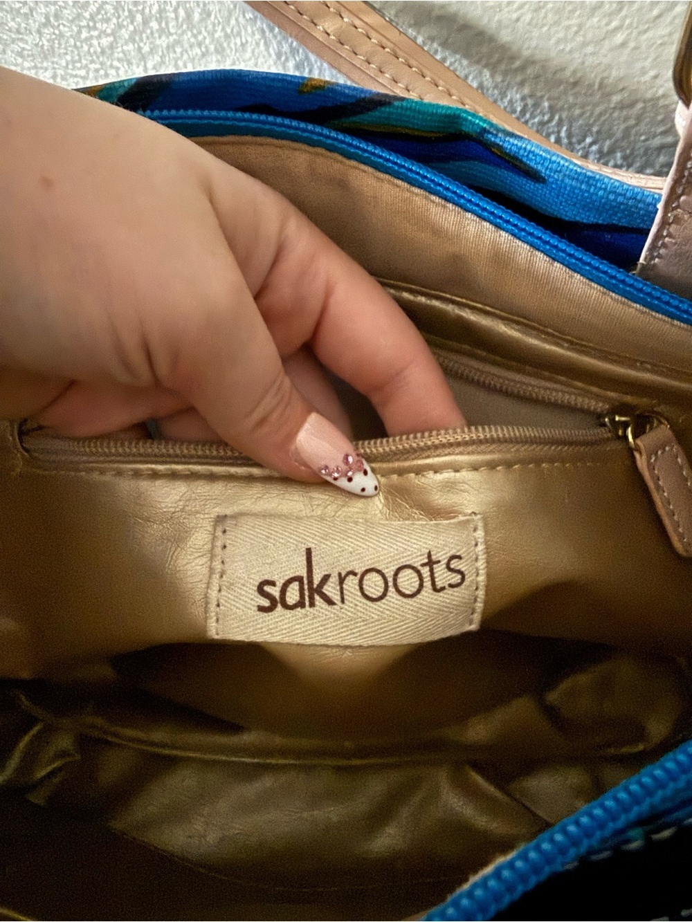 Sakroots Multicolor Abstract Print Tote Bag Pink Shoulder Purse - Picture 3 of 5